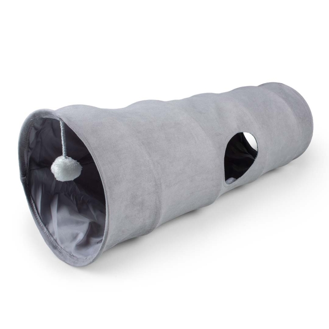 Duvoplus Spieltunnel Purrly - hellgrau - 80x25x25cm