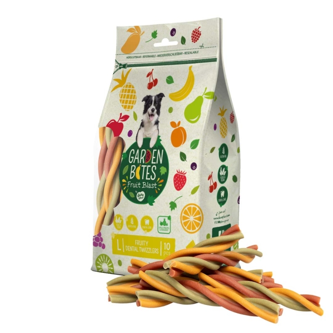 Garden Bites Fruity Dental Twizzlers - L - 16cm / 10 Stück