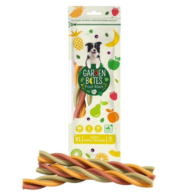 Garden Bites Fruity Dental Twizzlers - XL - 25cm / 3 Stück