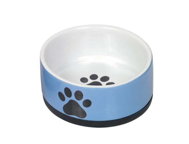 Nobby Keramiknapf Paw - blau - 400 ml / Ø 14 x 6,5 cm