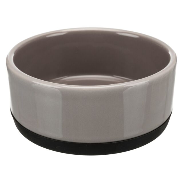 Trixie Keramiknapf grau mit Gummiring - 0,4 l/ø 12 cm